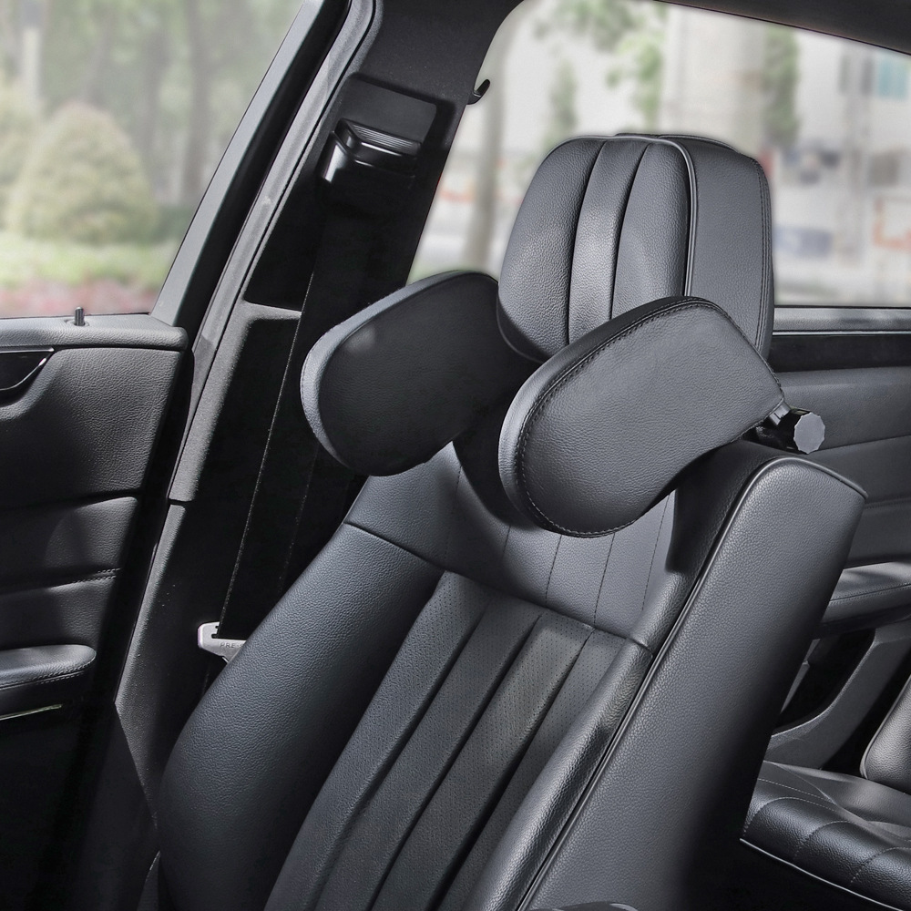Car headrest pillow Sleep Adjustable Side Car Soft Travel Seat Headrest Auto Leather Support Neck Pillow Cushion car accessories - Image 1
