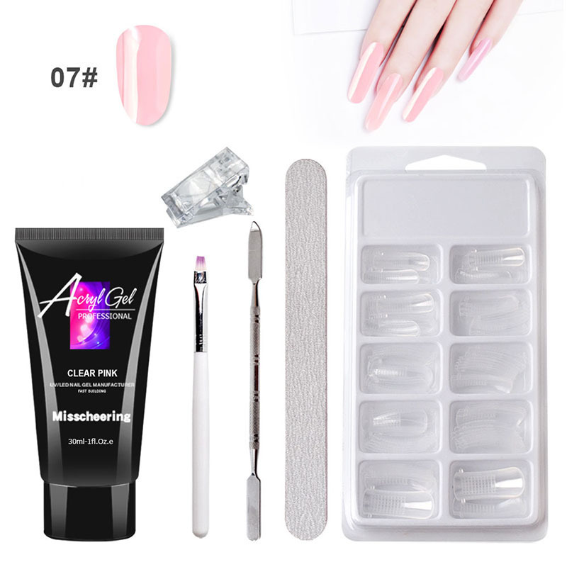 Painless Extension Gel Nail Art Without Paper Holder Quick Model Painless Crystal Gel Set - Image 24