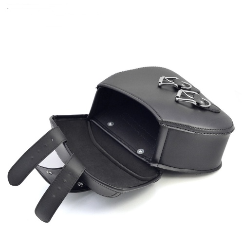 Black PU Leather Luggage Bags Motorcycle Saddlebags Saddle Bags Pouch For - Image 2