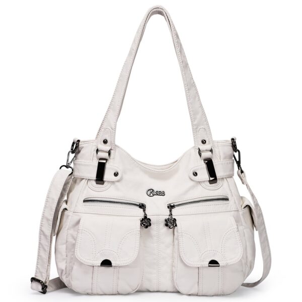 Fashion Ladies Soft Leather Portable Messenger Bag Crossbody Bags For Women Zipper Pocket Soft Casual Tote - Image 13