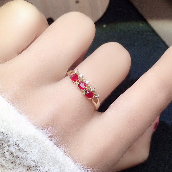 Womens Simulated Colorful Ruby Open End Ring - Image 2