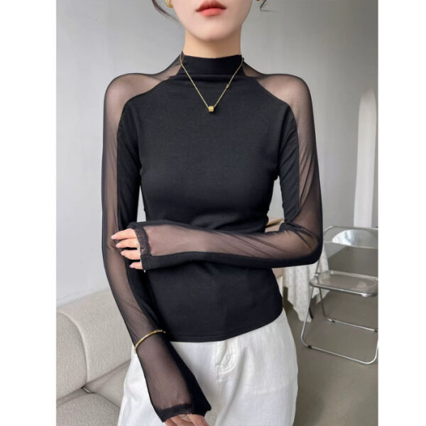 Women's High-Neck Mesh Slimming Top - Image 5