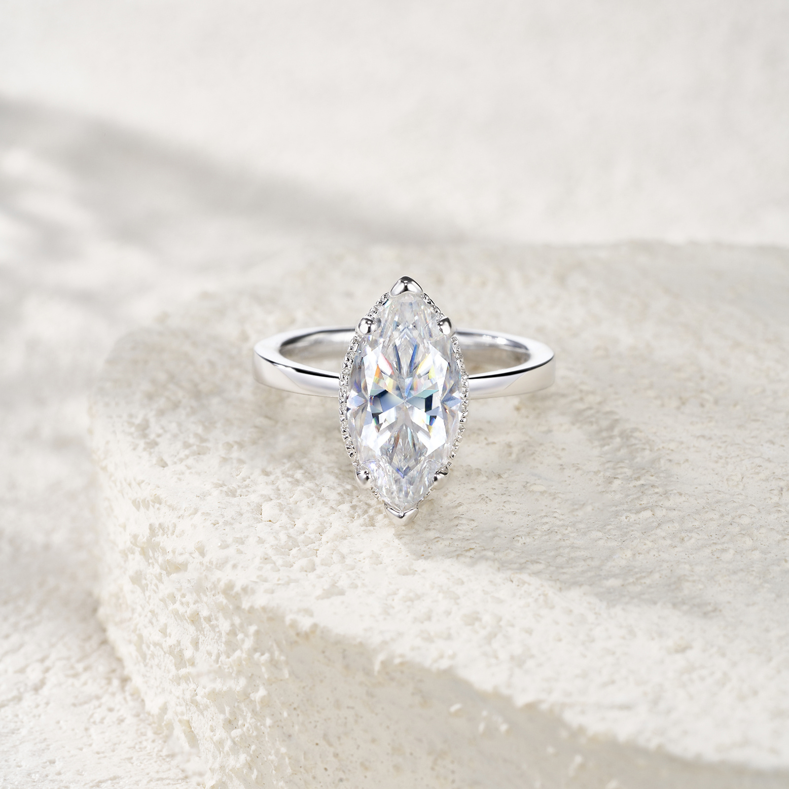 Engraved With Top-quality Moissanite, This Luxurious And Fashionable Minimalist Jewelry Set Features Exquisite Silver Accessories For Ladies. Made Of S925 Silver With Electroplated Platinum. - Image 4