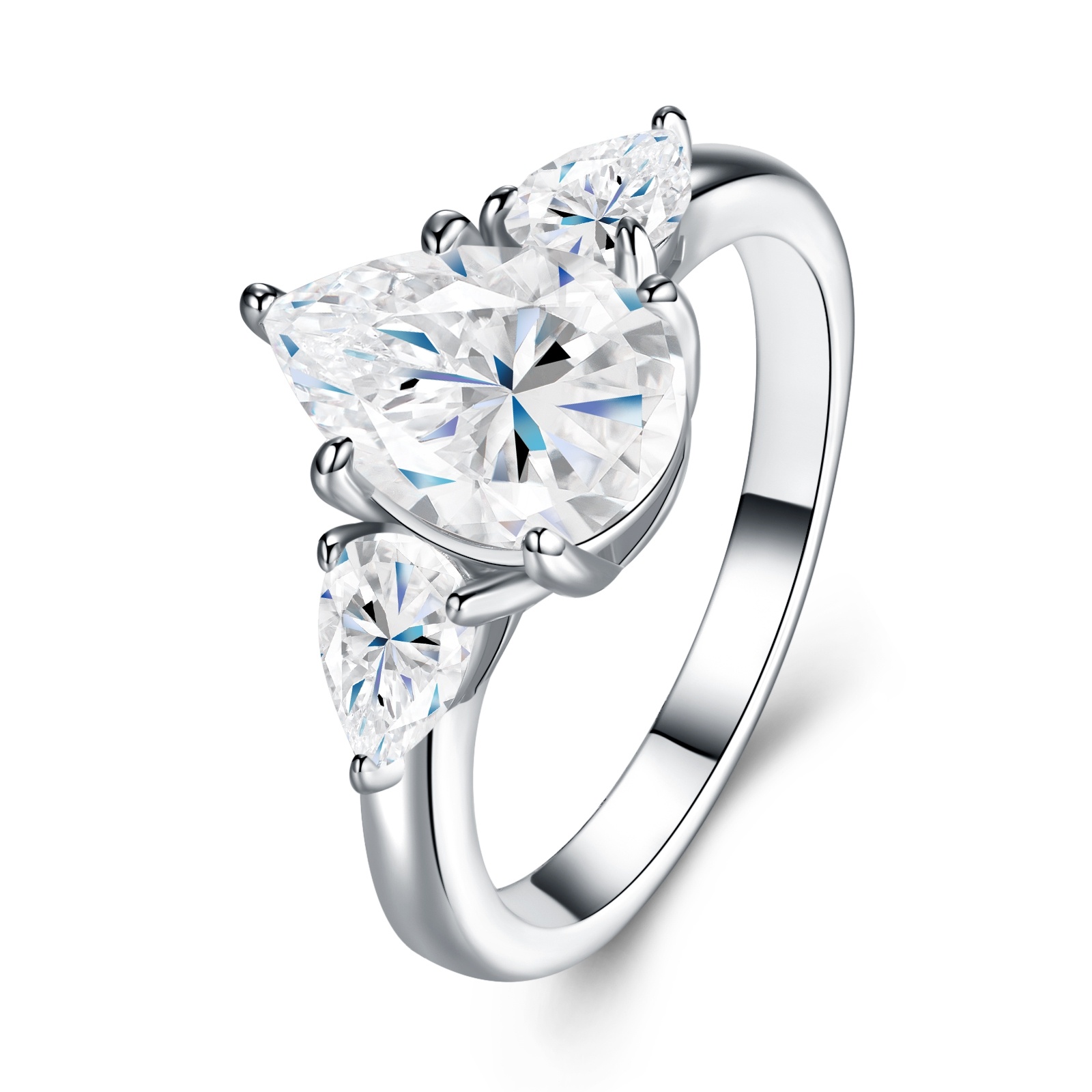 Engraved With Top-quality Moissanite, This Luxurious And Fashionable Minimalist Jewelry Set Features Exquisite Silver Accessories For Ladies. Made Of S925 Silver With Electroplated Platinum. - Image 7