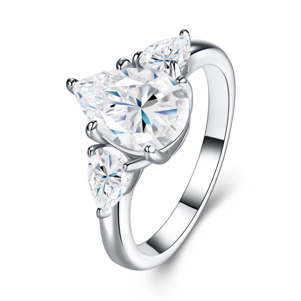 Engraved With Top-quality Moissanite, This Luxurious And Fashionable Minimalist Jewelry Set Features Exquisite Silver Accessories For Ladies. Made Of S925 Silver With Electroplated Platinum.