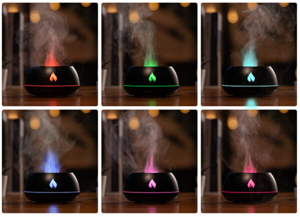 Flame Humidifier Aromatherapy Diffuser 7 Colors Light Home Air Humidifier 130ML USB Room Fragrance Essential Oil Diffuser - Image 23