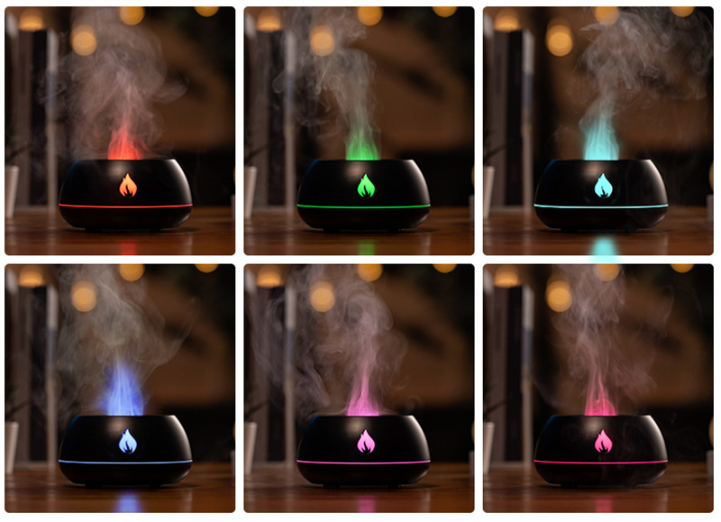 Flame Humidifier Aromatherapy Diffuser 7 Colors Light Home Air Humidifier 130ML USB Room Fragrance Essential Oil Diffuser - Image 23