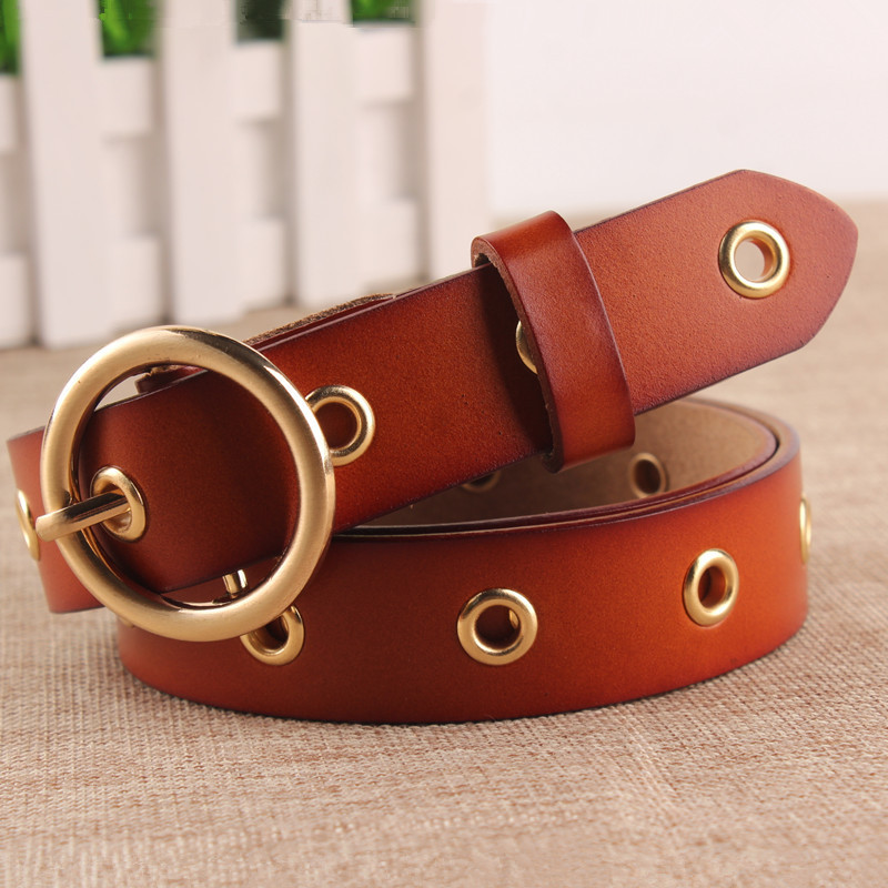 Classic Round Buckle No Hole Belt - Image 8