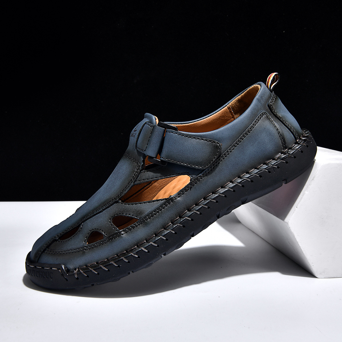 Breathable Hand-Sewn Mens Closed-Toe Sandals - Image 11