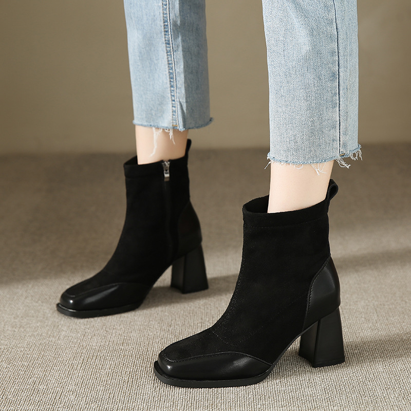 Fat Feet British Style Chunky Heel Booties - Image 8