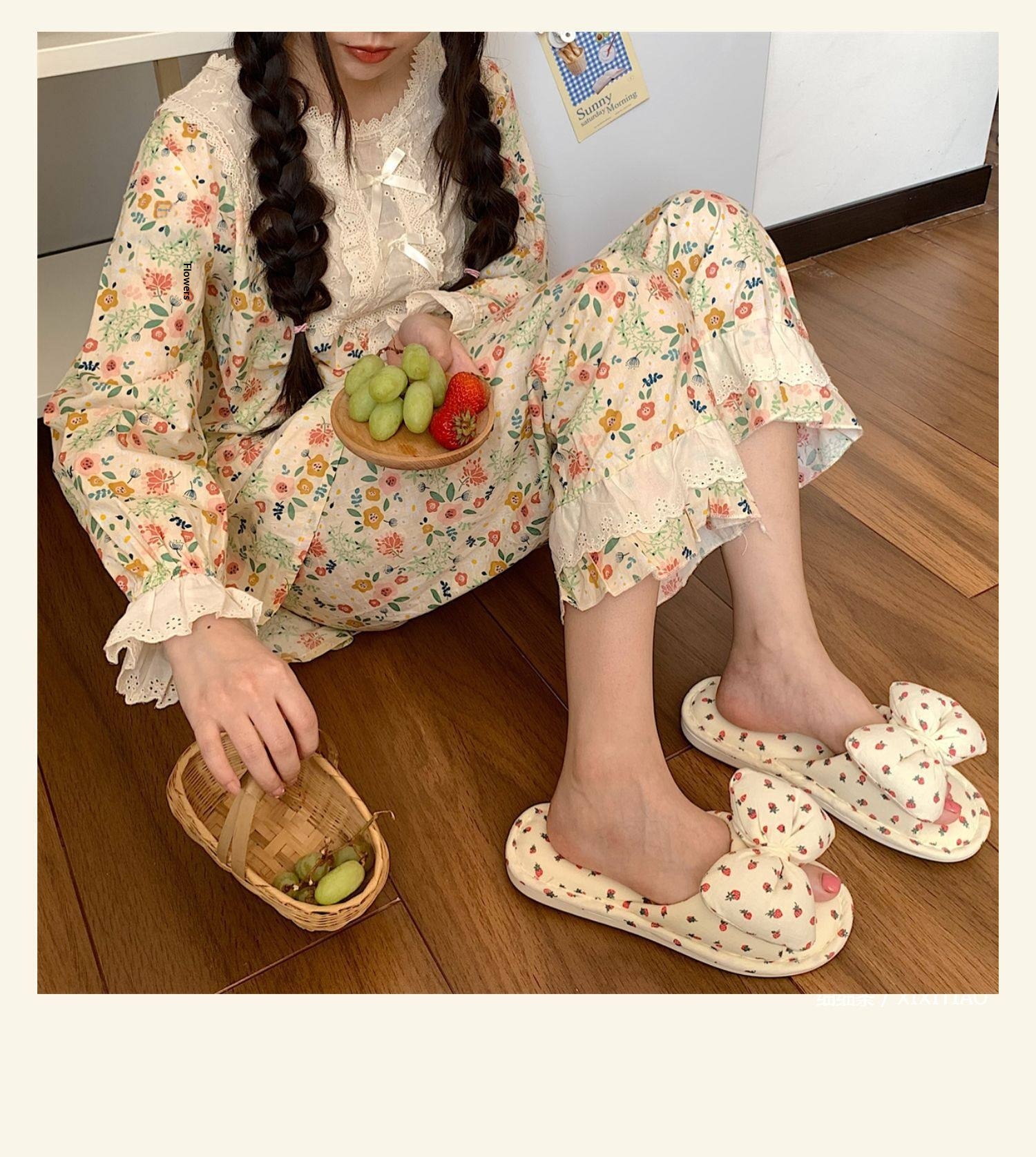 Household Sweet Bow-Knot Womens Cotton And Linen Slippers - Image 12