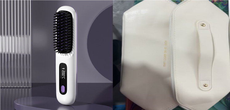 2 In 1 Straight Hair Comb Wireless Hair Straightener Brush Hair Fast Heating Portable Hot Curler USB Charging - Image 45
