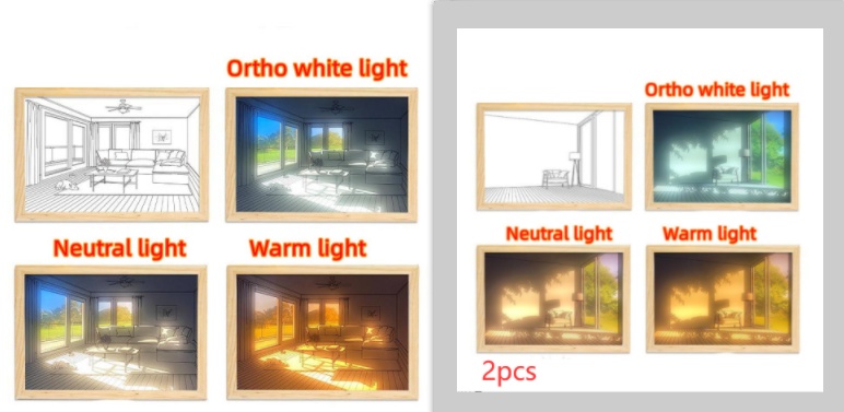 Illuminated Picture LED Decorative Light Painting Bedside Picture Style Creative Modern Simulate Sunshine Drawing Night Light Gift - Image 89