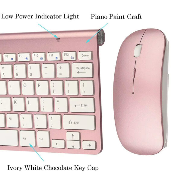 2.4G Wireless Keyboard And Mouse Protable Mini Keyboard Mouse Combo Set For Notebook Laptop Mac Desktop PC Computer Smart TV PS4 - Image 9
