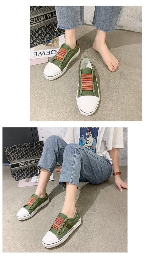 Women's Retro Zipper Fashion Patchwork Canvas Shoes