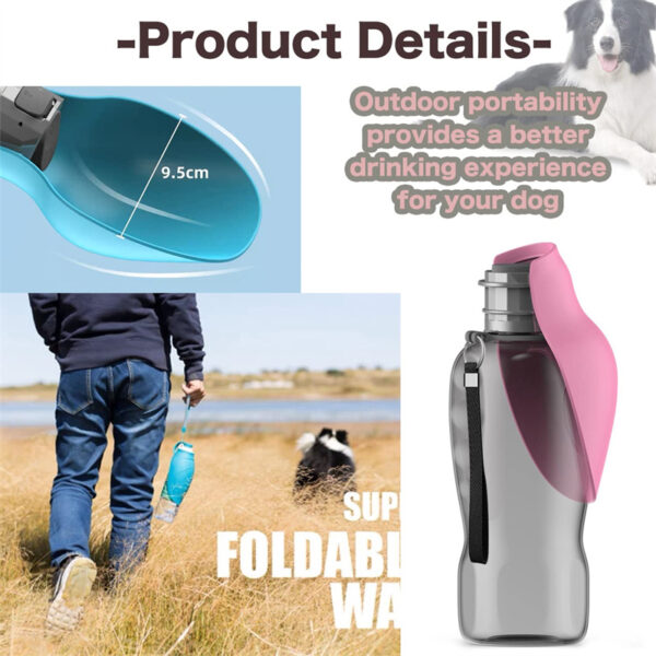 800ml Dogs Water Bottle Portable High Capacity Leakproof Pet Foldable Drinking Bowl Golden Retriever Outdoor Walking Supplies Pet Products - Image 13