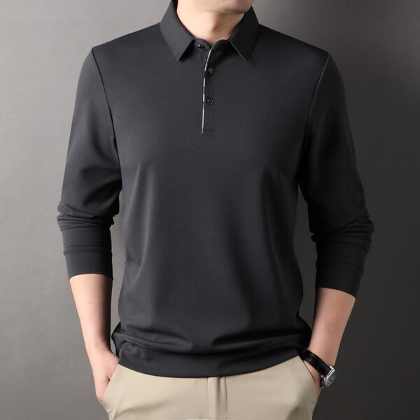 Men's Spring Autumn Long-sleeve Polo Shirt With A Turn-down Collar - Image 29