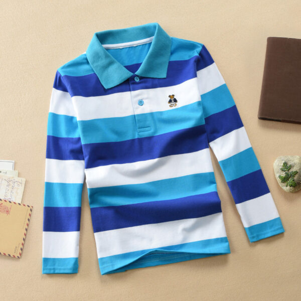 Turn-down Collar Long-sleeve T-shirt Childrens Clothing Business Top - Image 16