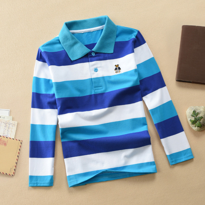 Turn-down Collar Long-sleeve T-shirt Childrens Clothing Business Top - Image 18