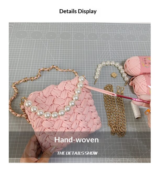 DIY Craft Kit Yarn, Crochet Hook, And Fabric Strips For Making A ShoulderCrossbody Bag - Image 15