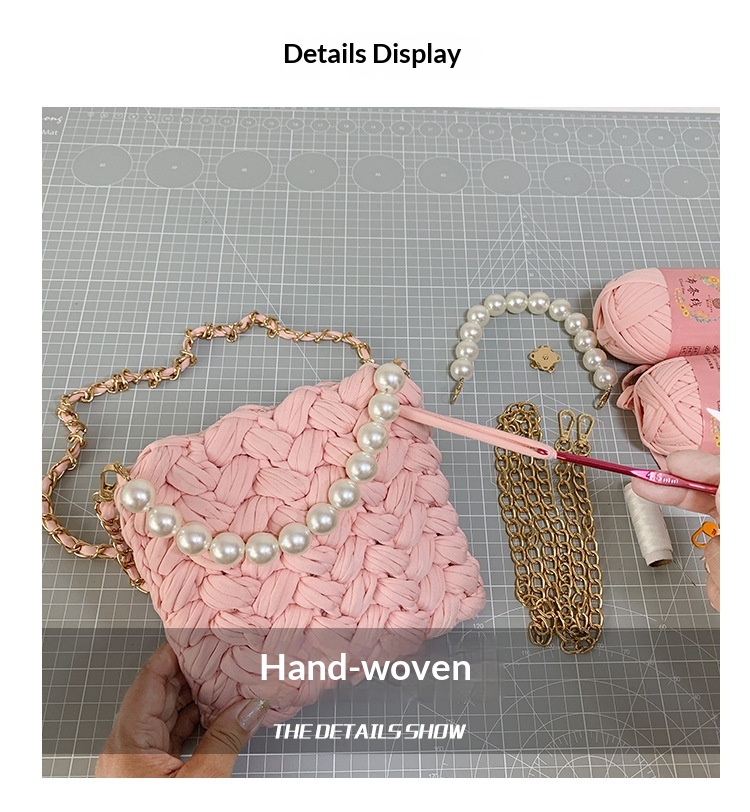 DIY Craft Kit Yarn, Crochet Hook, And Fabric Strips For Making A ShoulderCrossbody Bag - Image 15