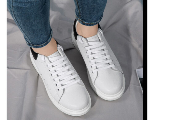 Korean-style Casual Invisible-heeled White Sneakers For Men Autumn Season - Image 22
