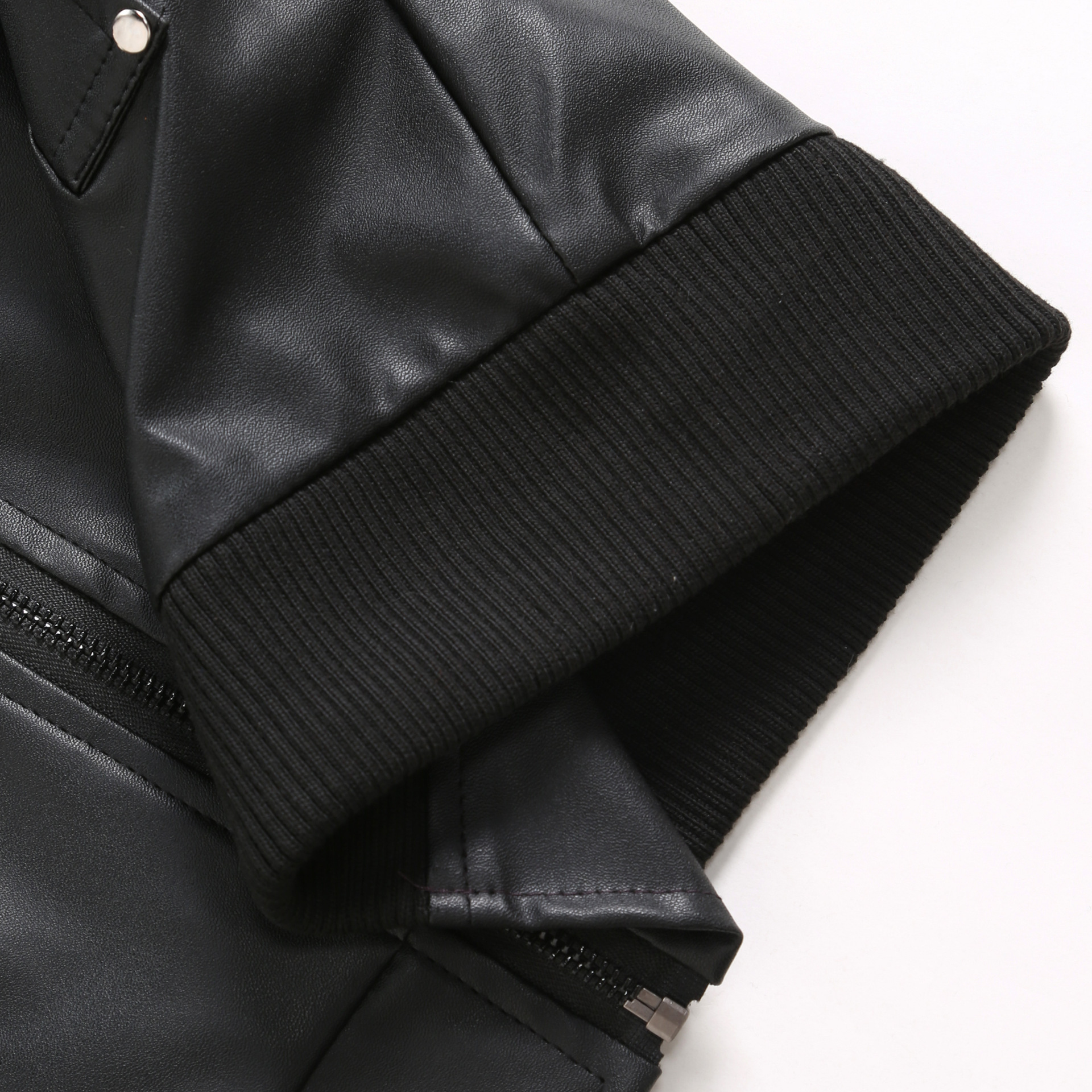 Mens Winter Warm Zip-Up Stand Collar Slim-Fit Leather Jacket Coats - Image 10