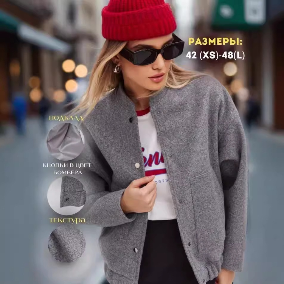 Versatile Pocketed Loose-Fit Bomber Jacket Coats - Image 5