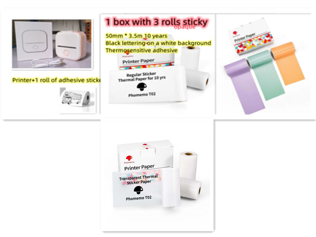 Portable Mini Thermal Label Printer Home Photo Printer Student Wrong Question Printer Bluetooth-compatible Mini Label Printer Price Tag - Image 54