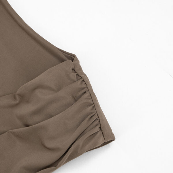Designer Deep V-Neck Sleeveless Pleated Dress For Women - Image 7