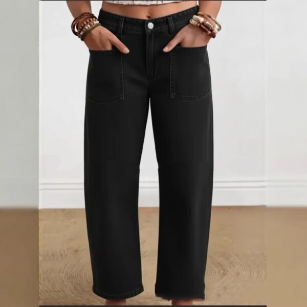 Women's Casual Solid-Color Fashionable Cotton Pants - Image 7