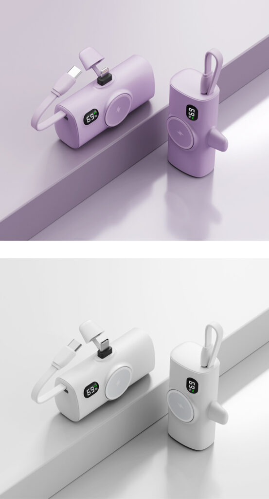 Wireless Magnetic Watch Power Bank With Built-in Cable