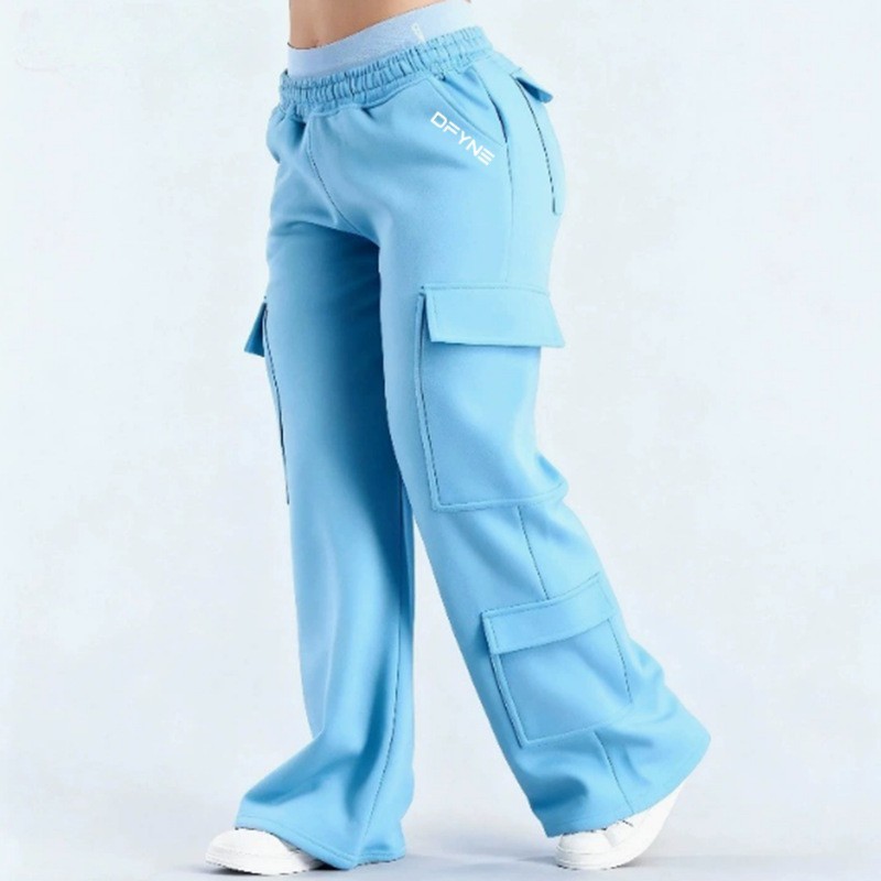 Fashionable Solid-Colored Casual All-Match Pants With Pockets - Image 3
