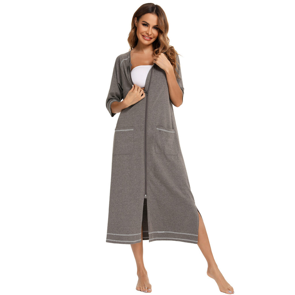Comfortable Cardigan Womens Base-Layer Pajamas For Autumn And Winter
