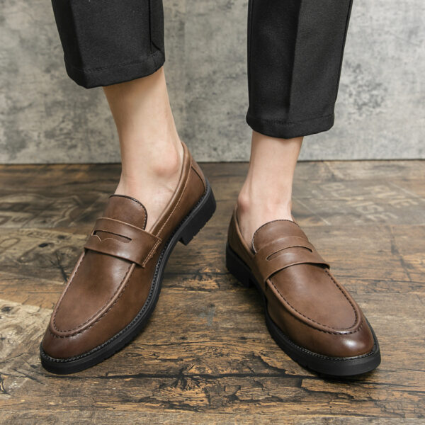 Retro Slip-on Round-toe British Loafers - Image 4