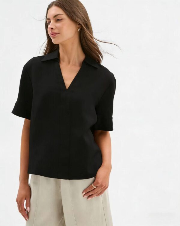 Summer Thin Figure-flattering Casual Faux Linen Top - Image 5