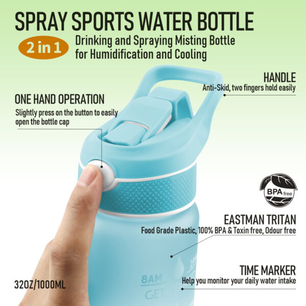 Water Bottle Scrub Bounce Cover Straw Space Cup Sports Water Bottle - Image 11