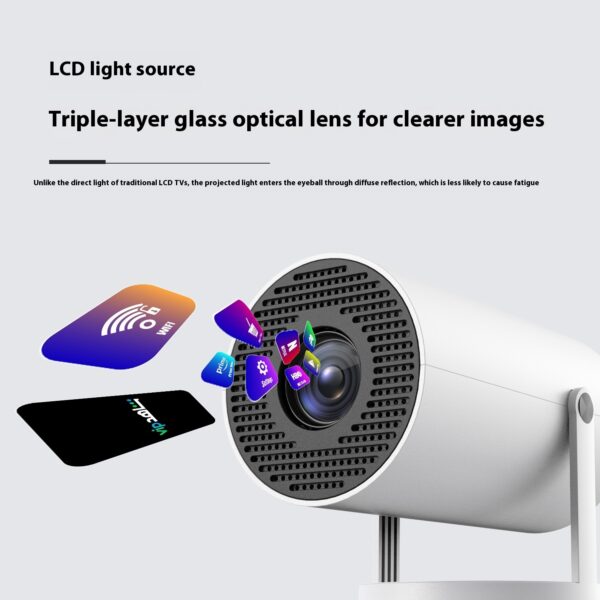 Portable Projector Small Straight Projector For Home Use 180 Degrees Projection Angle Automatic Focus Home Video Projector - Image 15