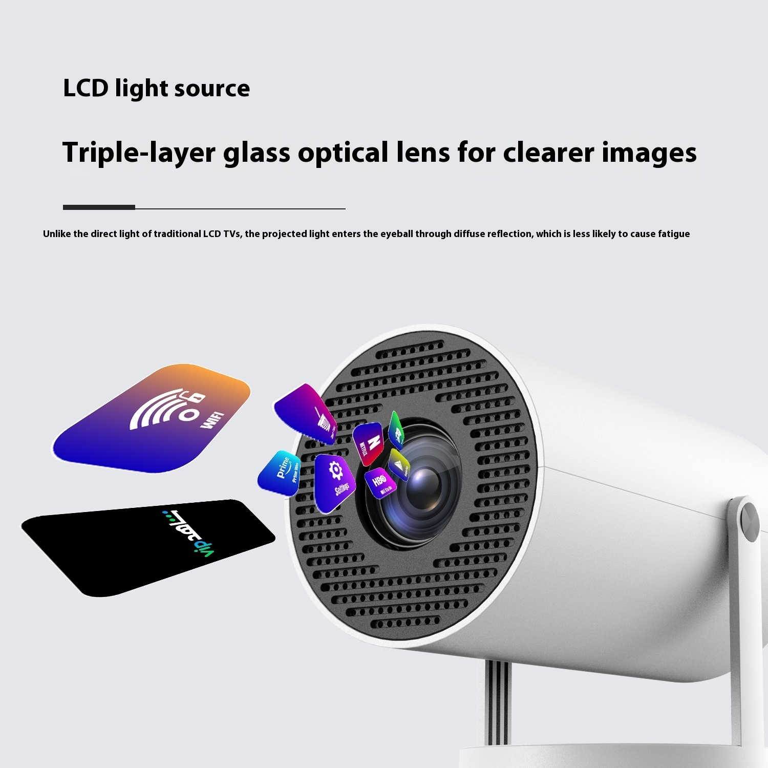 Portable Projector Small Straight Projector For Home Use 180 Degrees Projection Angle Automatic Focus Home Video Projector - Image 15