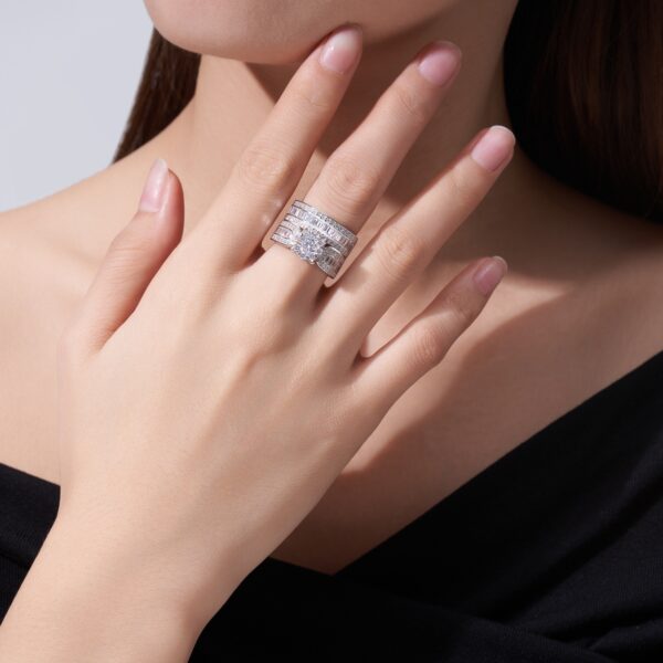 0.5 Carat Luxury Fashion Minimalist Trend Jewelry With Top-quality Morganite, Elegant Silver Ring In S925 Silver With Electroplated Platinum, Suitable For Ladies - Image 5