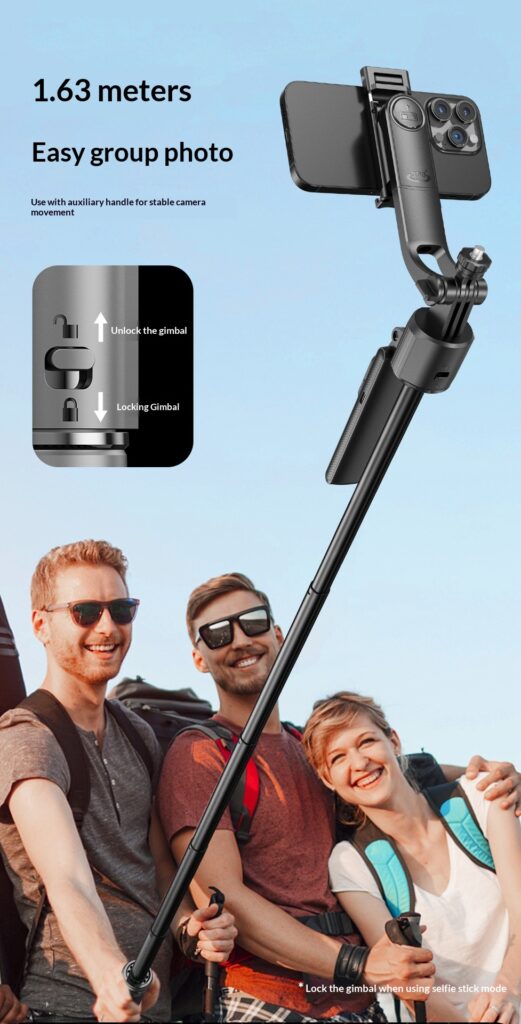C17 Smartphone Selfie Stick Smart  Stabilized Extendable Gimbal With Full Auto Mode