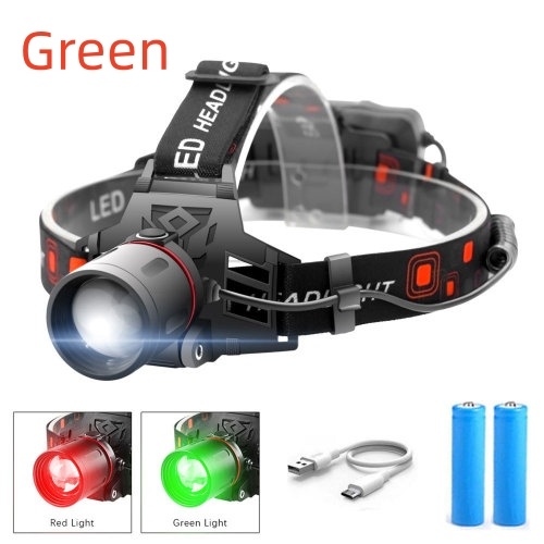 T6 white light green light red light zoom headlight - Image 11
