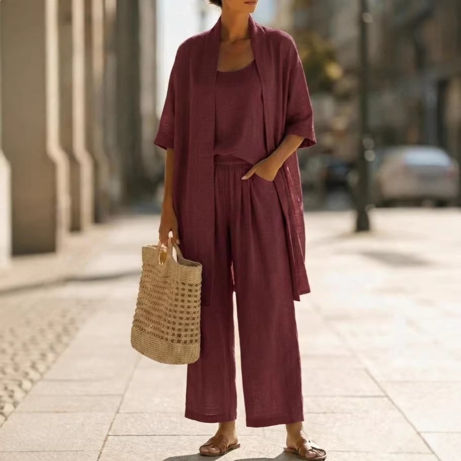 Resort-style Cozy And Casual Three-piece Set - Image 8
