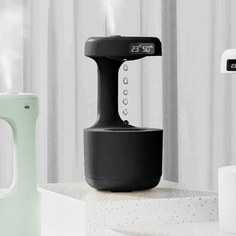 Bedroom Anti-Gravity Humidifier With Clock Water Drop Backflow Aroma Diffuser Large Capacity Office Bedroom Mute Heavy Fog Household Sprayer - Image 18