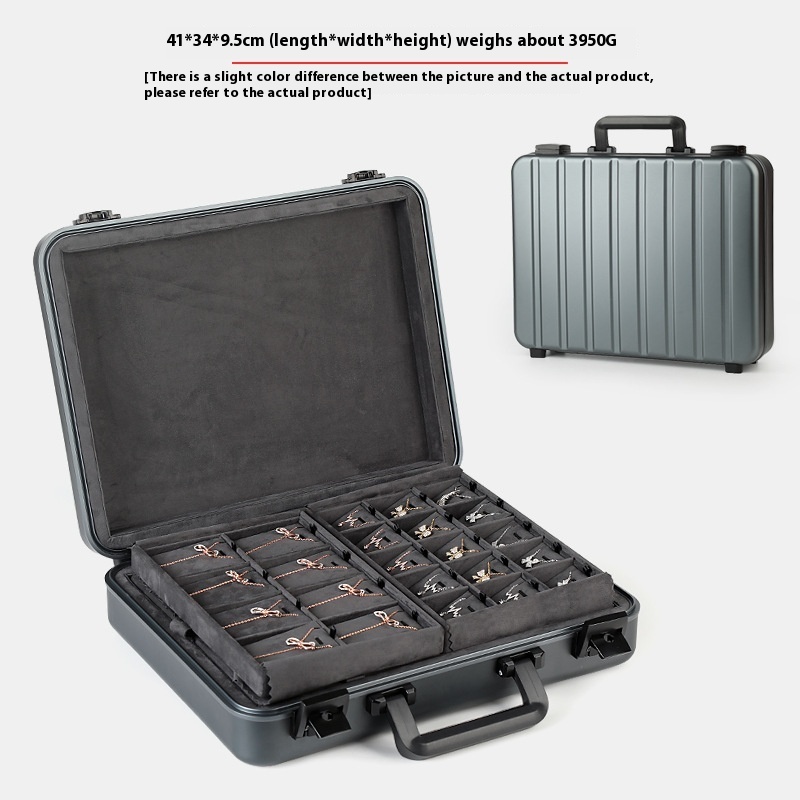 Portable Handheld Aluminum Alloy Jewelry Box