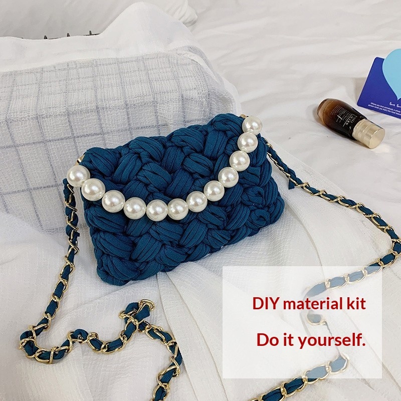 DIY Craft Kit Yarn, Crochet Hook, And Fabric Strips For Making A ShoulderCrossbody Bag - Image 9