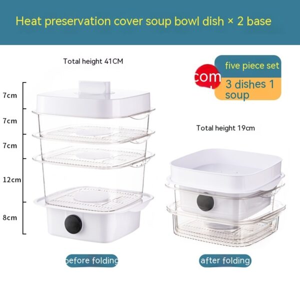 Multi-layer Dish Cover Heat Preservation Kitchen Cover Dining Table Leftover Storage Box Transparent Stack Cooking Hood Steamer - Image 18