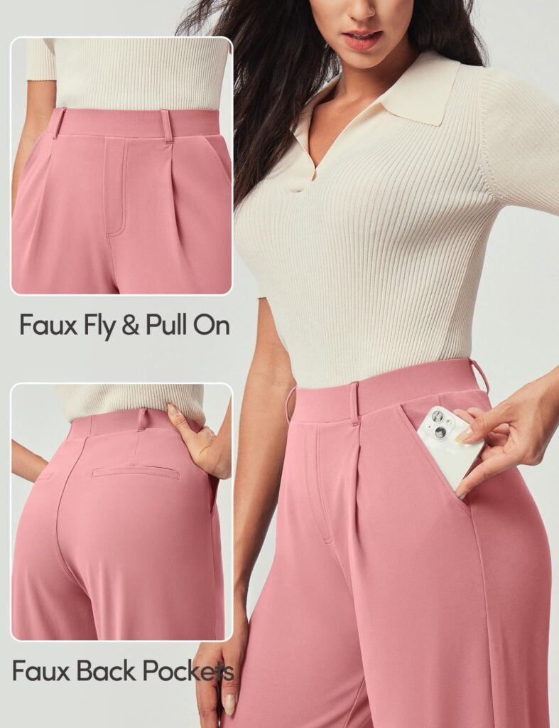 Womens High-Waisted Stretchy Work Business Casual Pants