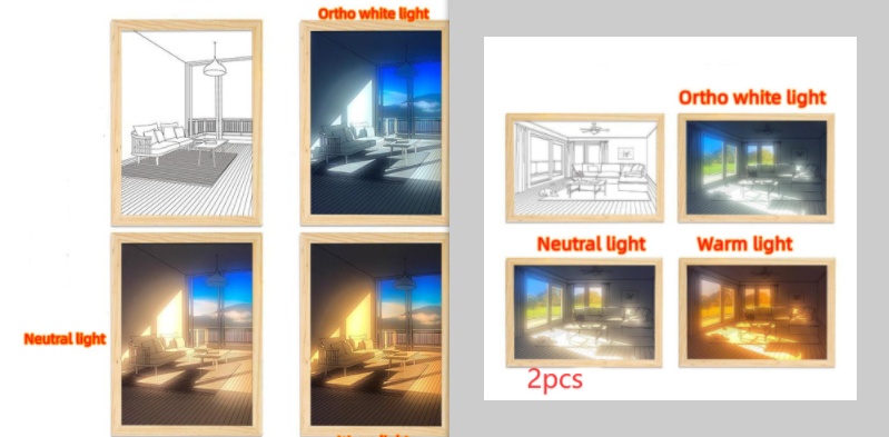 Illuminated Picture LED Decorative Light Painting Bedside Picture Style Creative Modern Simulate Sunshine Drawing Night Light Gift - Image 69