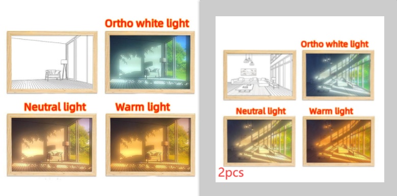 Illuminated Picture LED Decorative Light Painting Bedside Picture Style Creative Modern Simulate Sunshine Drawing Night Light Gift - Image 72